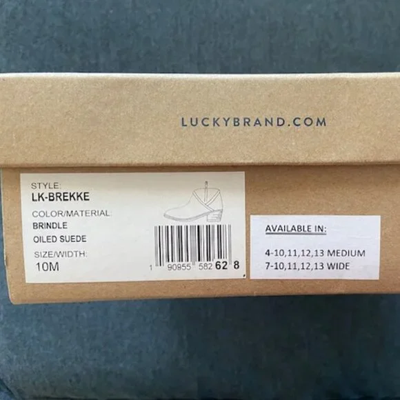 Like New - Lucky Brand Brindle Oiled Suede Boots - Size 10 - Picture 8 of 8